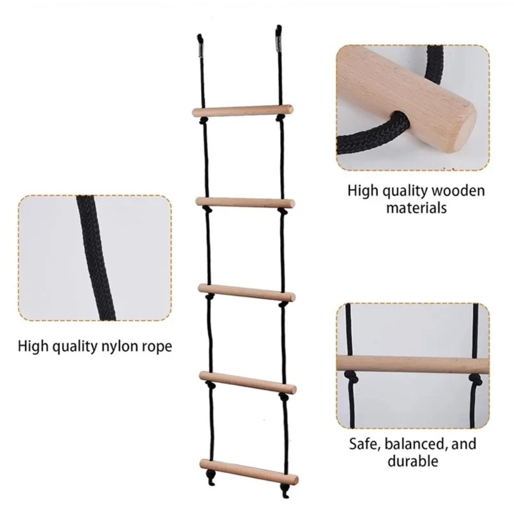 Kids Outdoor Ladder - 어린이용 로프 사다리 나무 그네 실내외
