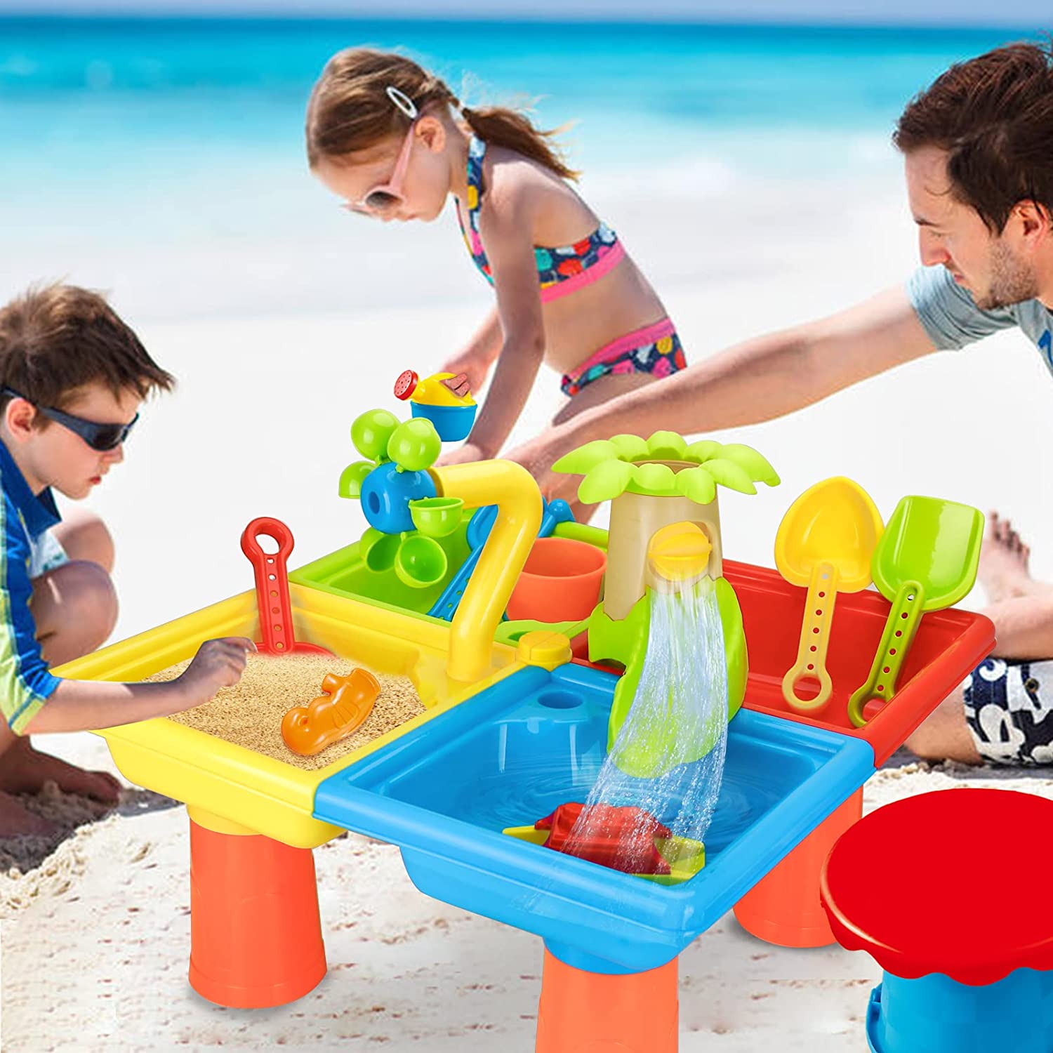 Kids Outdoor Nature Toys - 해변 테이블 모래 놀이 장난감, 어린이