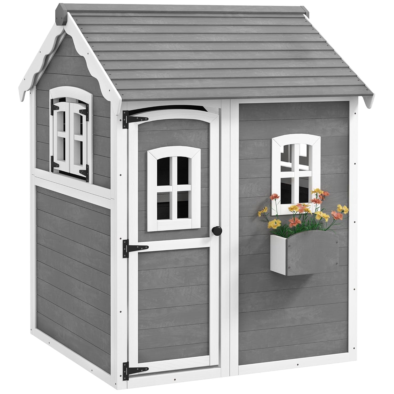 Kids Outdoor Wooden Playhouse - # 나무로 만든 야외 놀이집 (바닥,