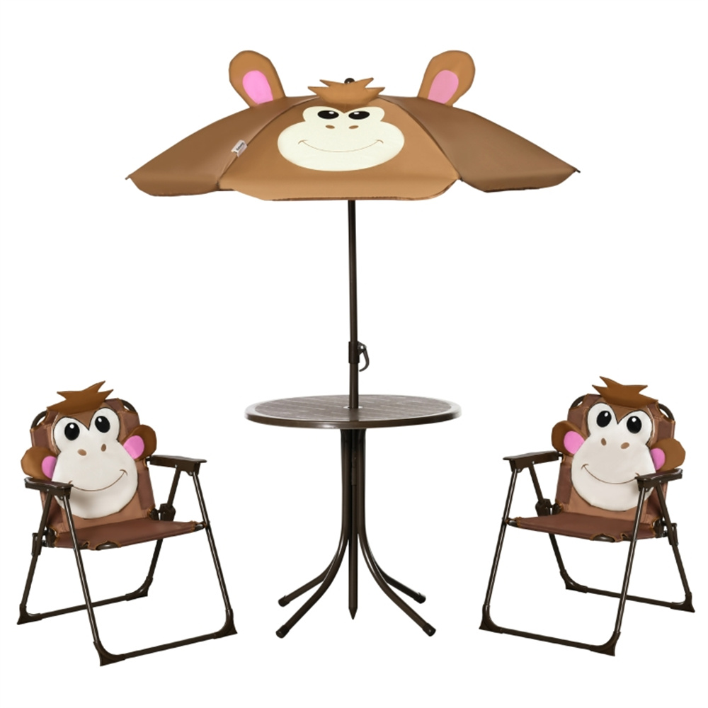 Kids Outdoor Umbrella Chair - 귀여운 원숭이 모양 어린이용 파티오 테이블