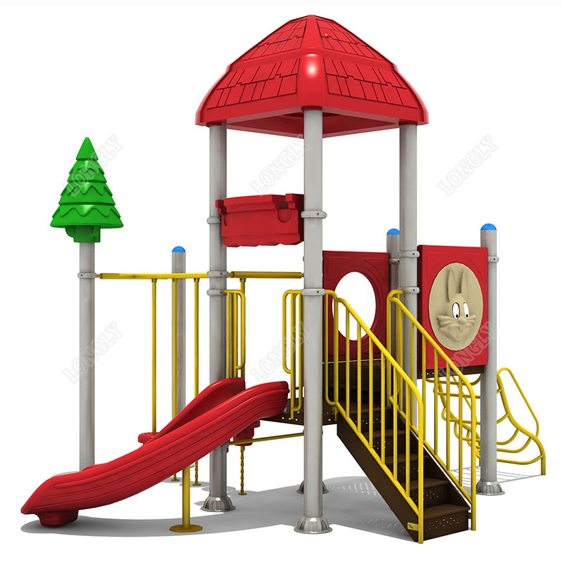 Kids Outdoor Park - 빨간색 플라스틱 어린이용 미끄럼틀 LLDPE 재질의