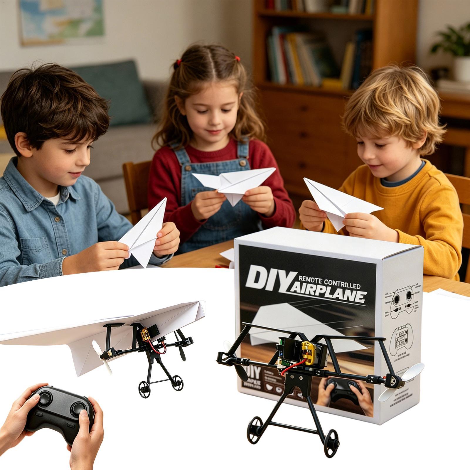Kids Outdoor Park - DIY RC 종이 비행기 키트, 자이로