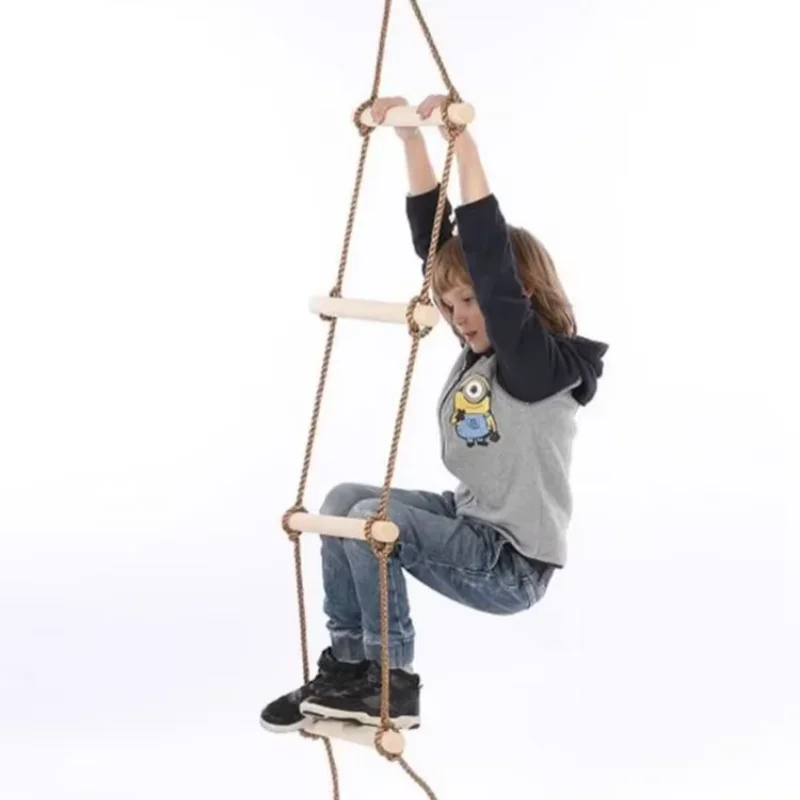 Kids Outdoor Ladder - 어린이용 나무 로프 사다리 그네 실내외