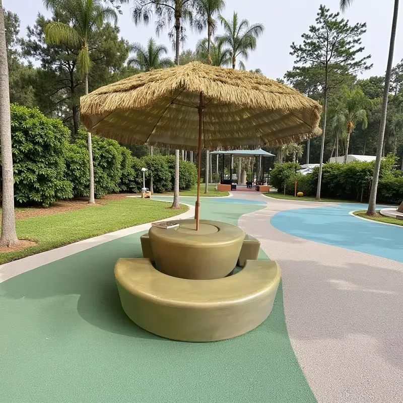 Kids Outdoor Umbrella Chair - 현대적인 야외 원형 테이블 및 의자