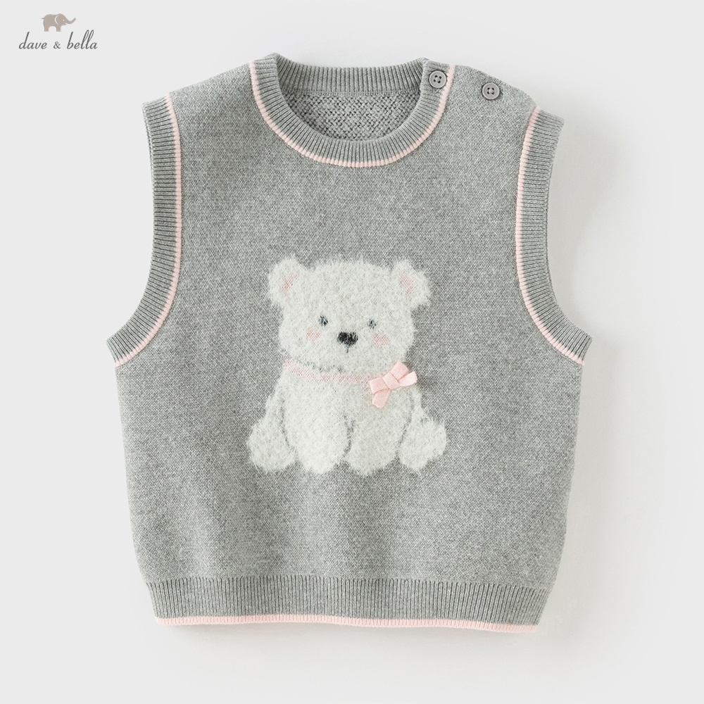 Kids Outdoor Vest - Dave Bella 소녀의 가을 스웨터 조끼