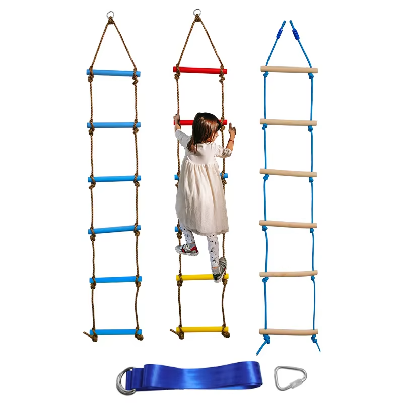 Kids Outdoor Nature Play - 6.6피트 어린이용 등반 사다리 실내 놀이