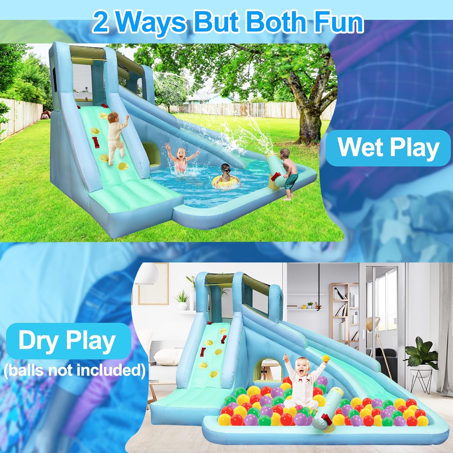 6-in-1 어린이용 에어바운스 워터파크, 550W 송 - Kids Outdoor Park 리뷰 및 가격