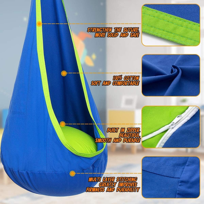 어린이용 휴대용 센서리 스윙, 에어쿠션과 측면 포켓 포 - Kids Outdoor Hammock Swing 리뷰 및 가격