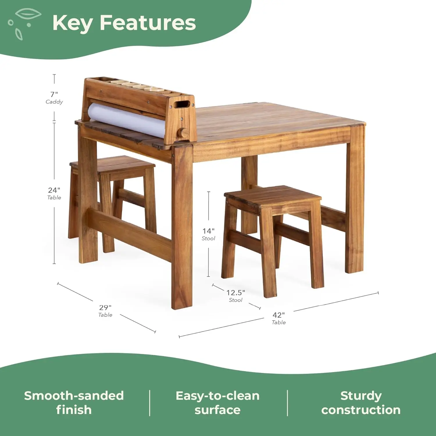 아카디아 야외용 아트 테이블 및 스툴 세트: 어린이용  - Kids Outdoor Wooden Table 리뷰 및 가격