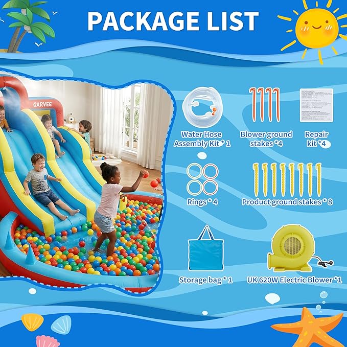올시즌 8-in-1 풍선형 워터파크 – 더블 슬라이드, - Kids Outdoor Park 리뷰 및 가격
