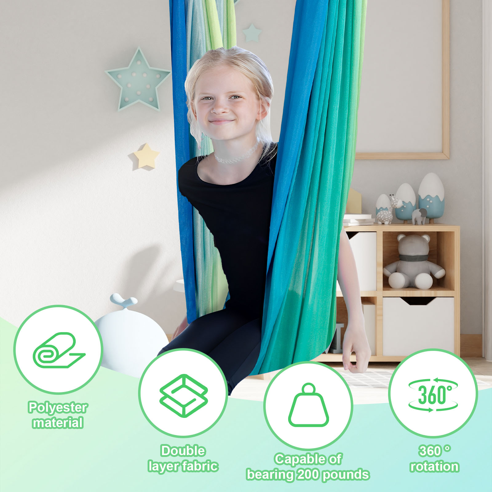 어린이 감각 그네 360도 더블 레이어 편안한 포옹 그 - Kids Outdoor Hammock Swing 리뷰 및 가격
