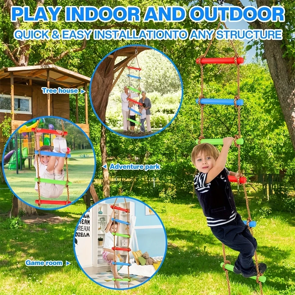 1개 다채로운 색상의 어린이용 등반 사다리 그네 - 가 - Kids Outdoor Ladder 리뷰 및 가격