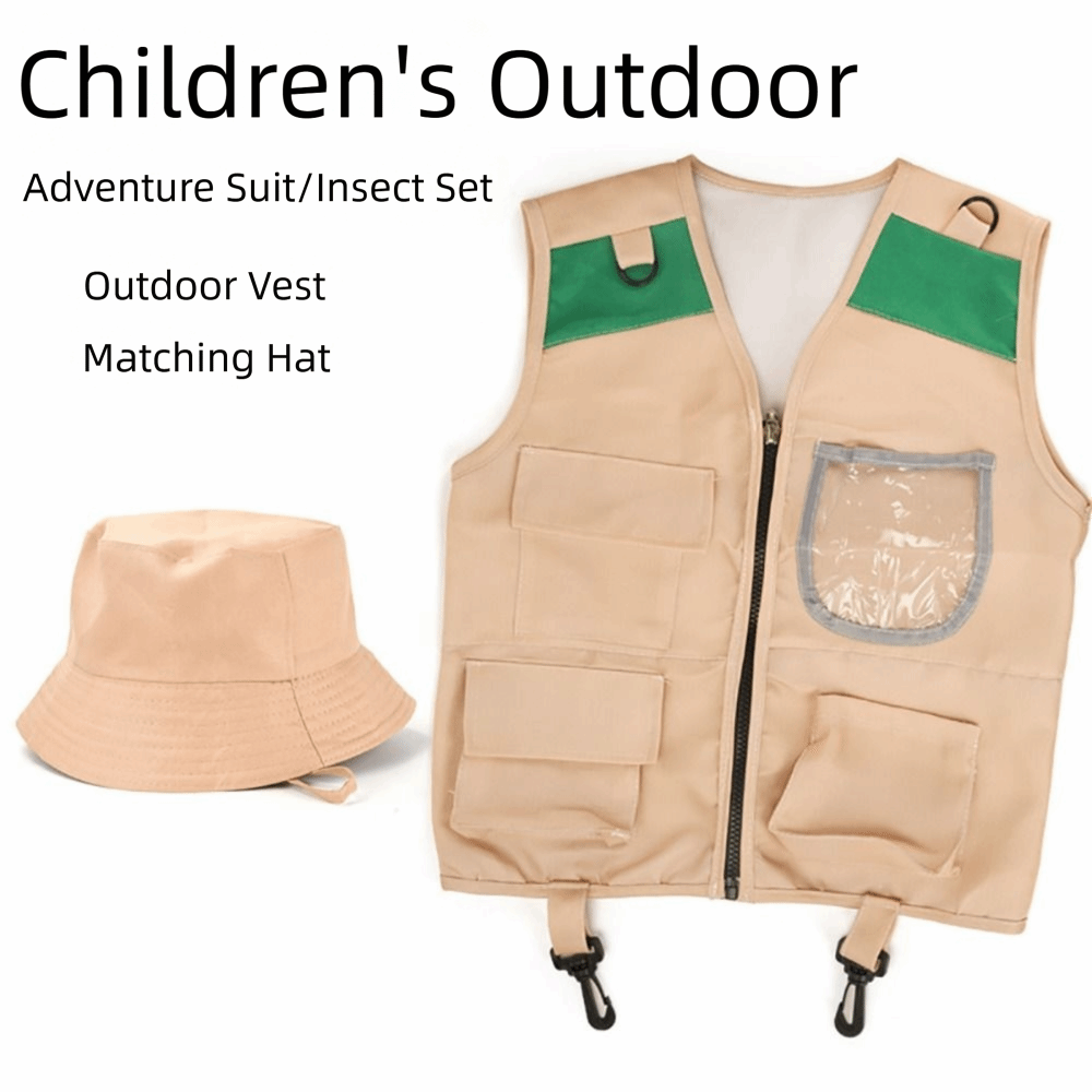 멀티컬러 탐험가 모자 조끼 카고 디자인 조끼와 모자 어 - Kids Outdoor Adventure Kit 리뷰 및 가격