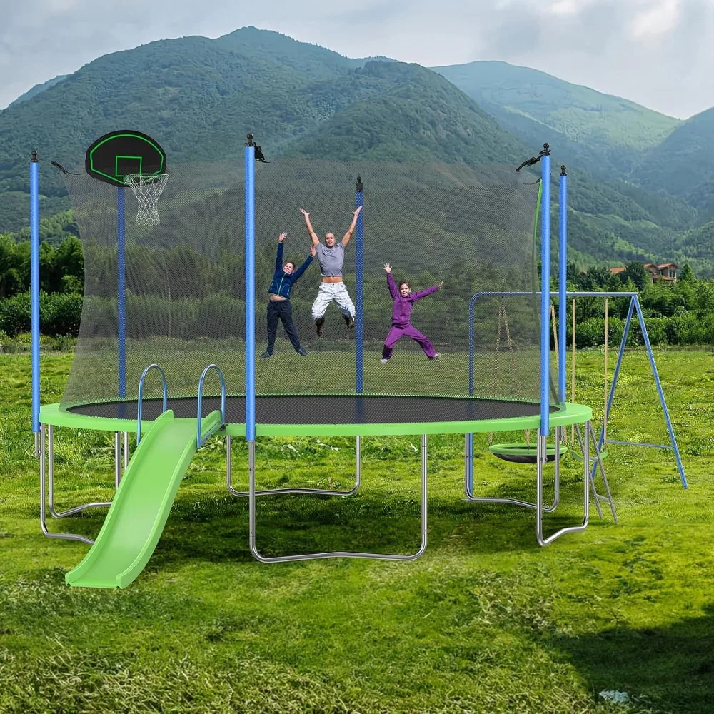 미국 배송 12-14피트 트램펄린 세트 (슬라이드, 농 - Kids Outdoor Ladder 리뷰 및 가격