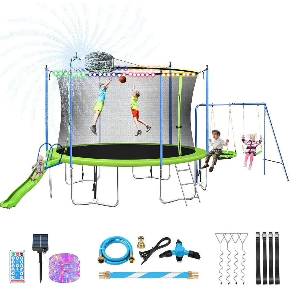미국 배송 12-14피트 트램펄린 세트 (슬라이드, 농 - Kids Outdoor Ladder 리뷰 및 가격