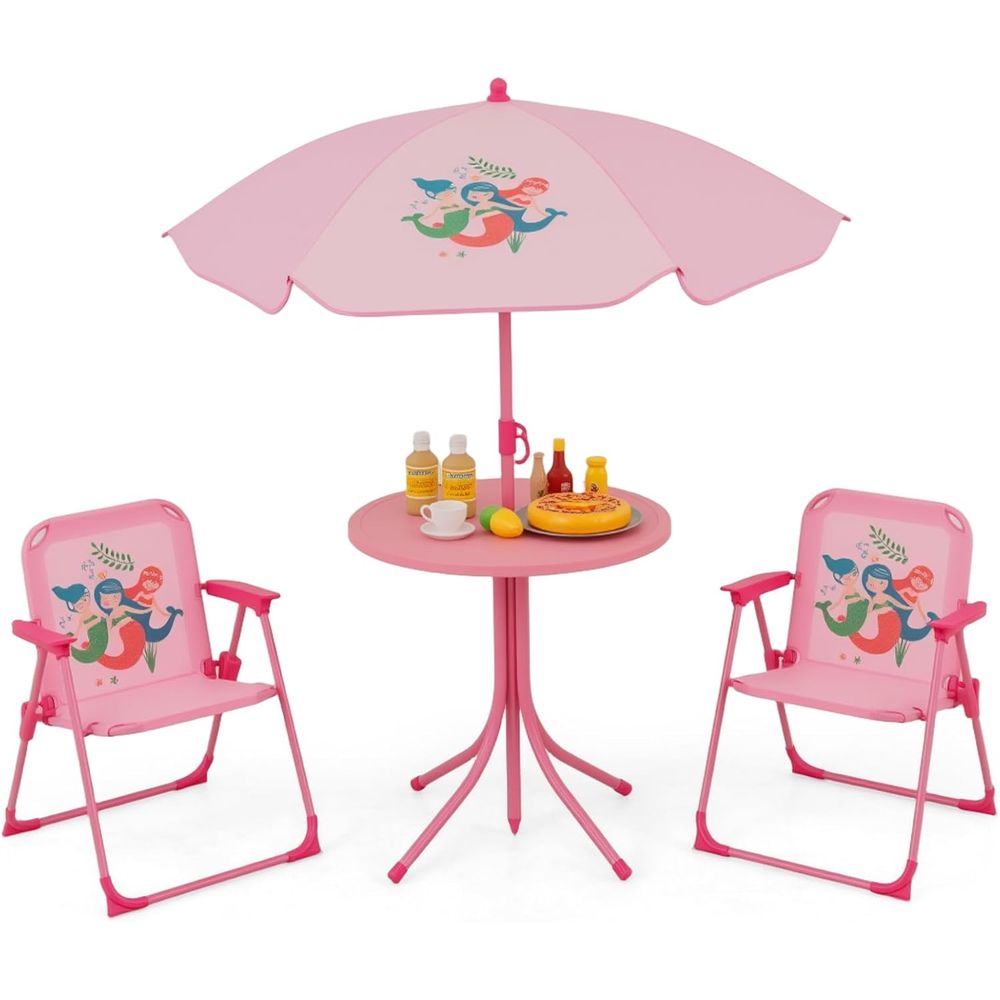어린이 피크닉 테이블, 접이식 의자 2개가 있는 어린이 - Kids Outdoor Umbrella Chair 리뷰 및 가격