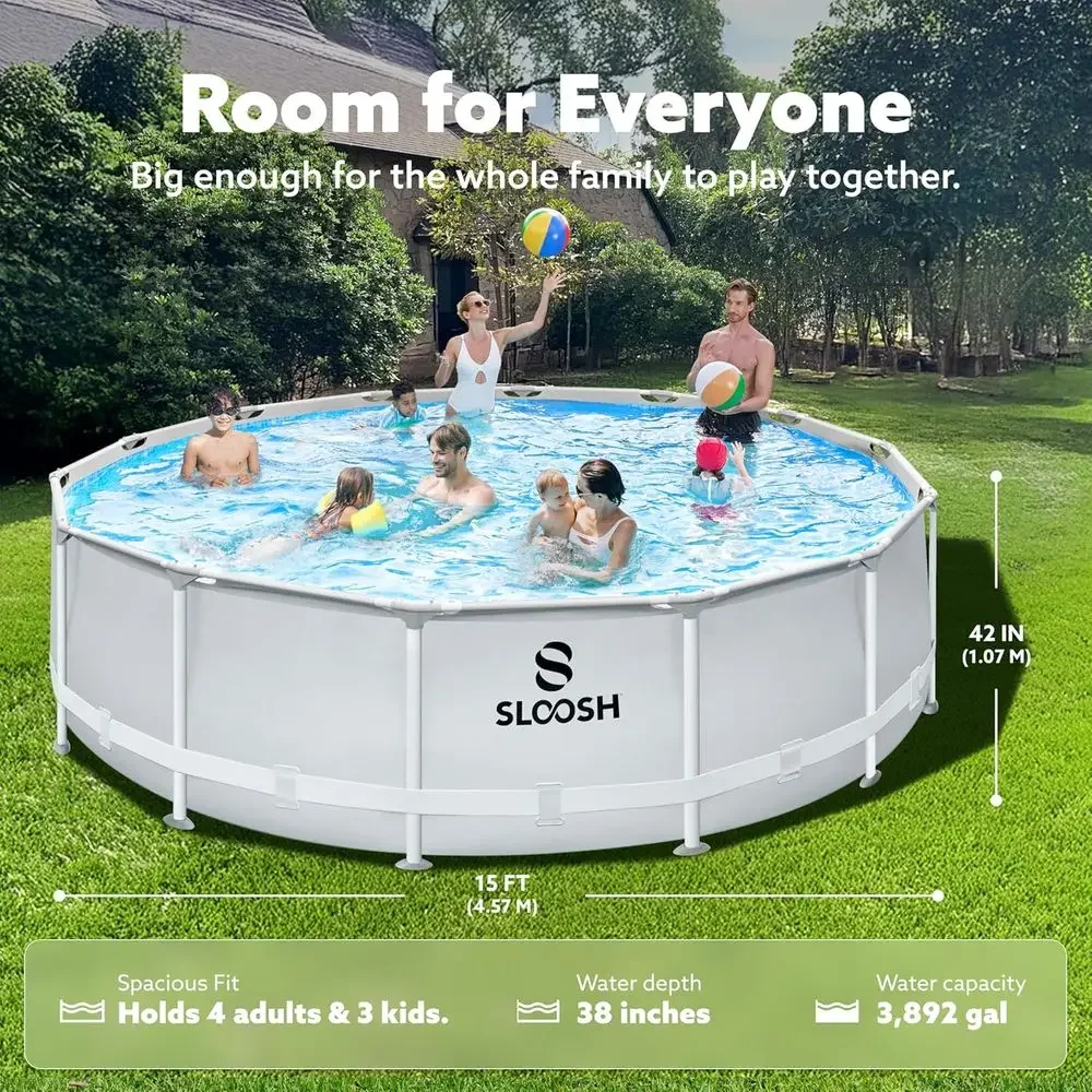 15피트 x 42인치 야외 지상 수영장 세트 (필터 펌 - Kids Outdoor Ladder 리뷰 및 가격