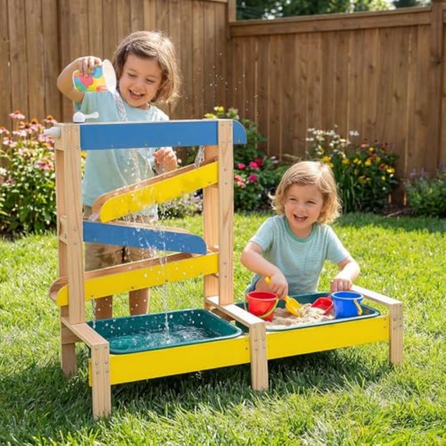 3세 이상 어린이용 야외 놀이 세트: 나무 모래 및 물 - Kids Outdoor Wooden Table 리뷰 및 가격