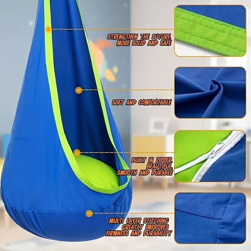 어린이용 실내외 행잉체어, 풍선 쿠션과 나일론 원단으로 - Kids Outdoor Hammock Swing 리뷰 및 가격