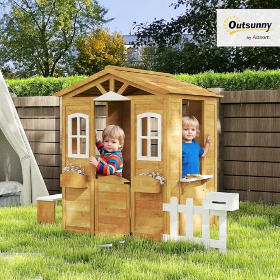 3~6세 어린이를 위한 야외 놀이집, 작동하는 문과 창 - Kids Outdoor Nature Play 리뷰 및 가격